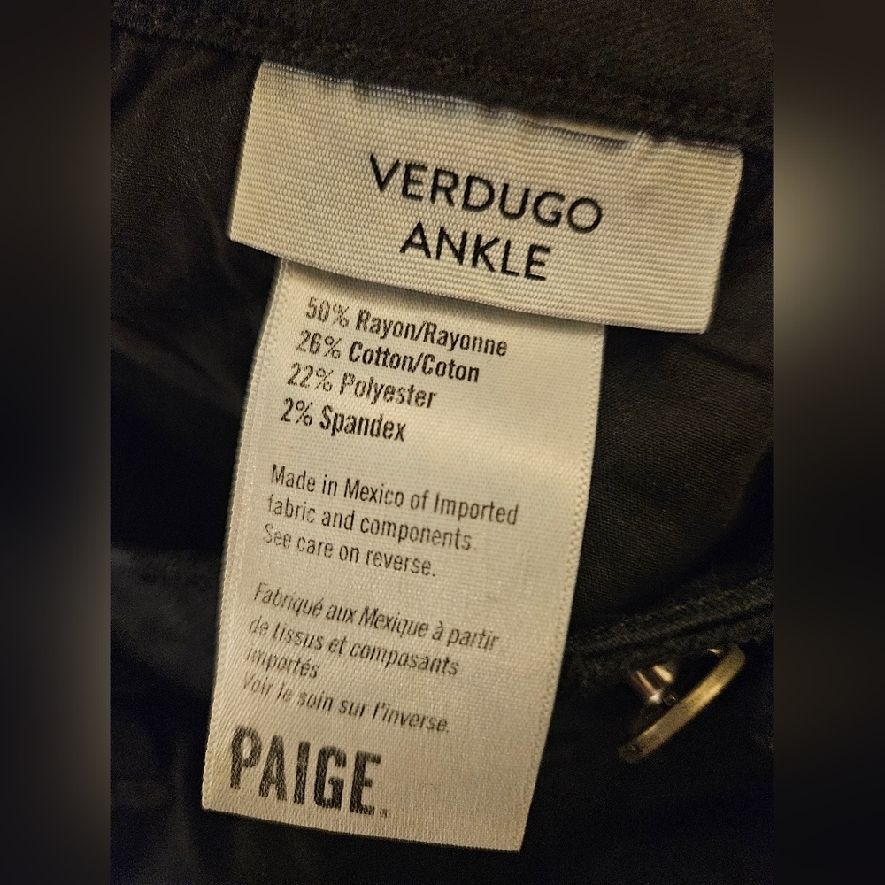 PAIGE Midnight Black Denim - Picture 5 of 7